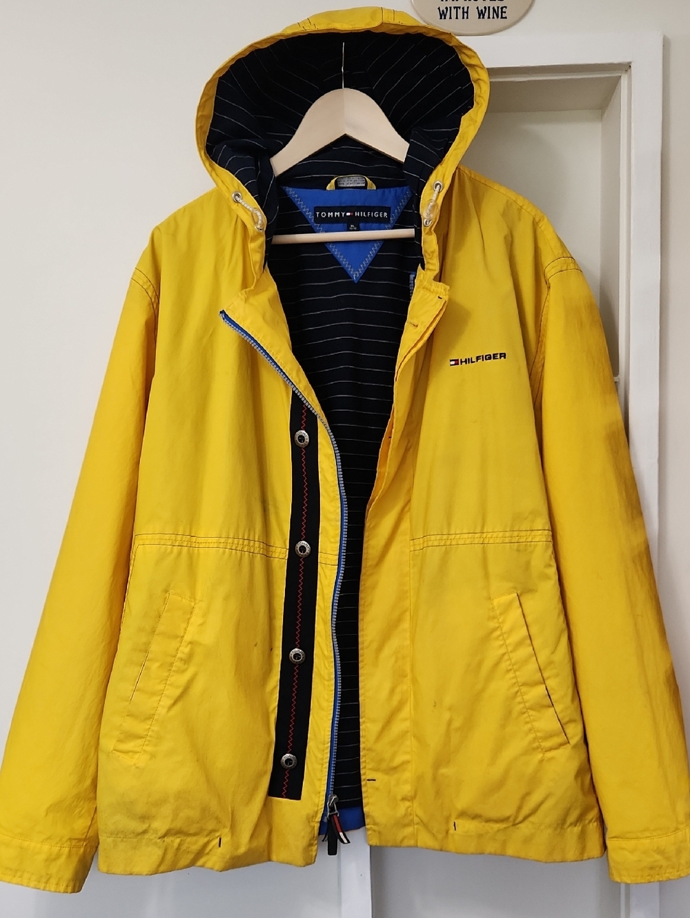 Vintage Tommy Hilfiger Sailing Gear Jacket Windbreaker Hoodie Full Zip XL